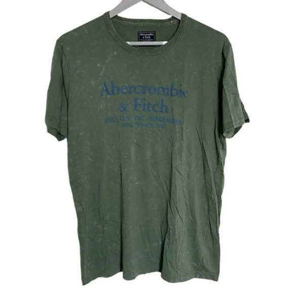 Abercrombie & Fitch M acid washed army green distressed T-shirt - Picture 1 of 6